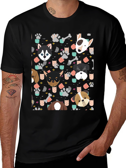Dog Lovers Patterned T-Shirt