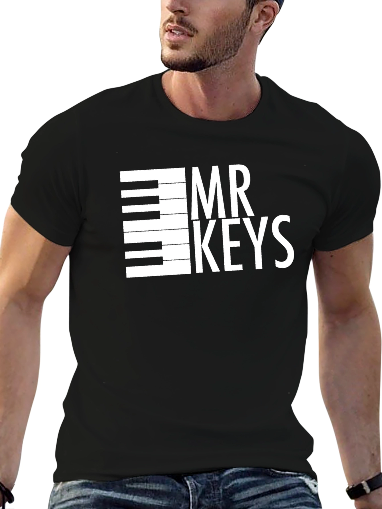Mr. Keys Graphic Tee - Black Musical Design