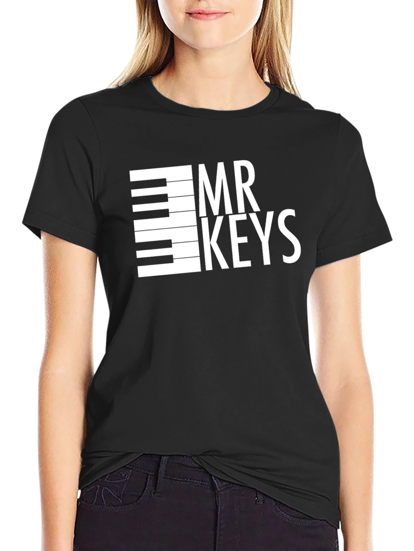 Mr. Keys Graphic Tee - Black Musical Design