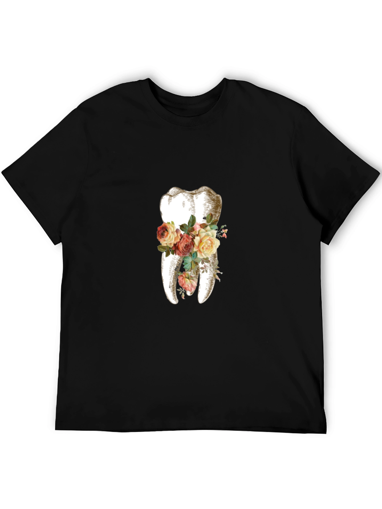 Floral Tooth Graphic T-Shirt - Unique Dentist Gift