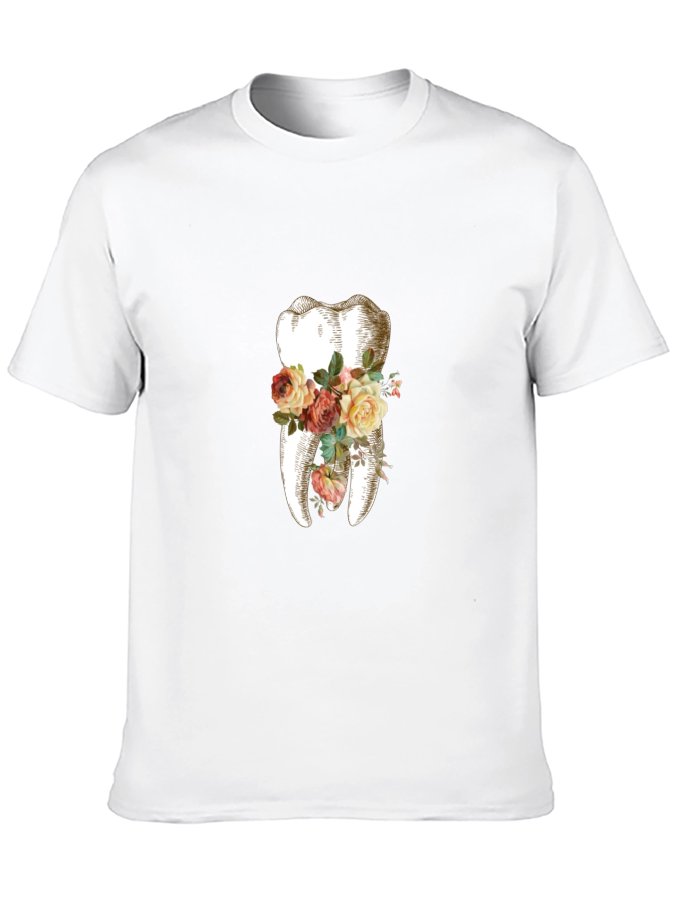 Floral Tooth Graphic T-Shirt - Unique Dentist Gift