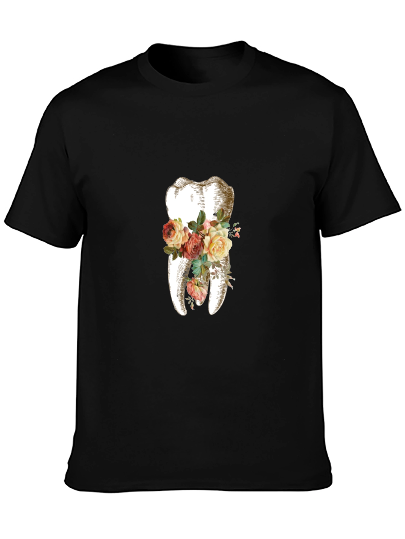 Floral Tooth Graphic T-Shirt - Unique Dentist Gift