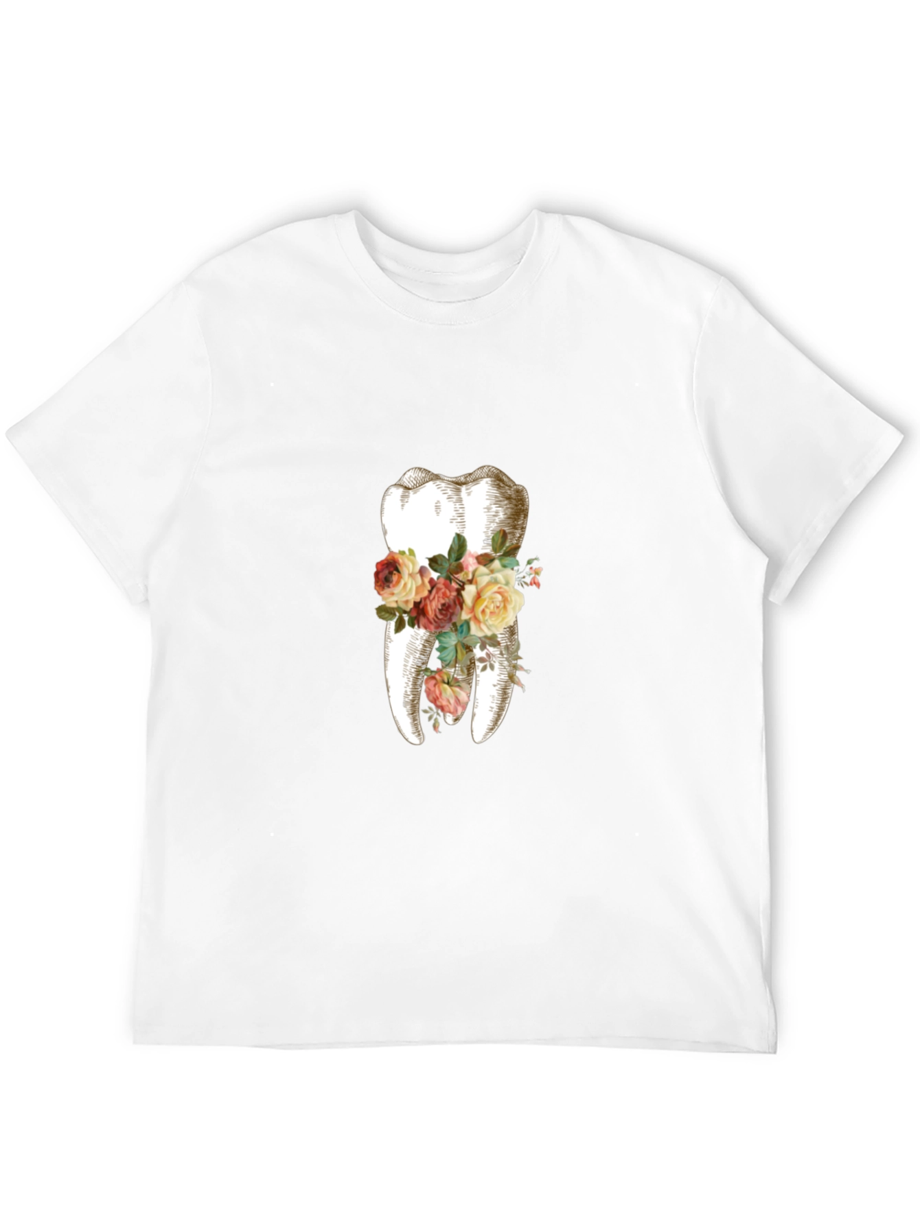 Floral Tooth Graphic T-Shirt - Unique Dentist Gift