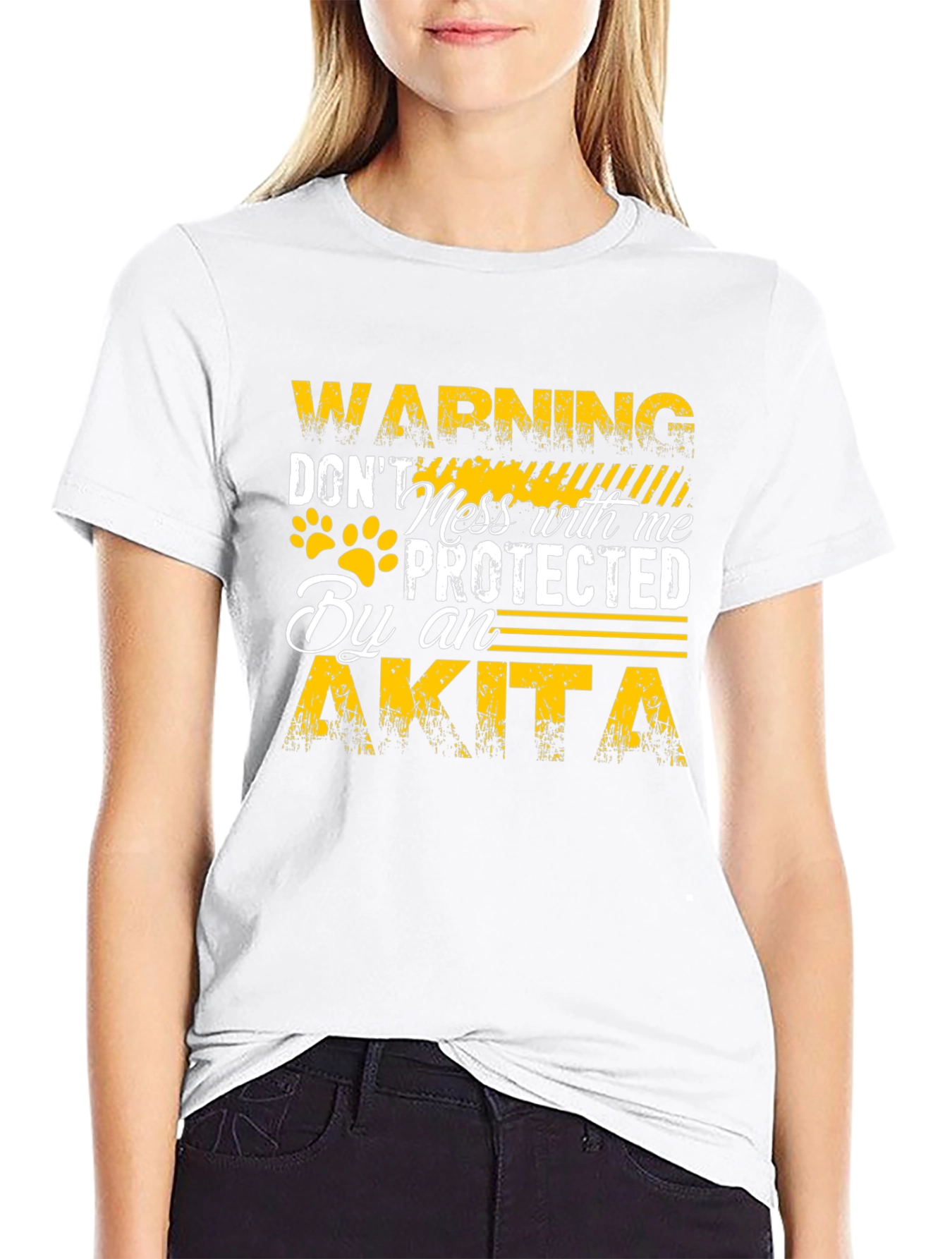 Warning Protected By An Akita T-Shirt