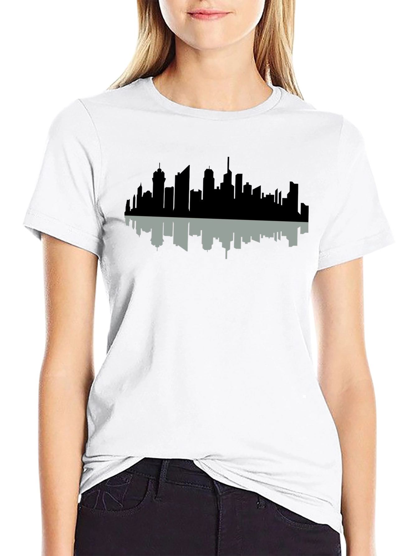 Cityscape Reflection Tee - Modern Graphic Print
