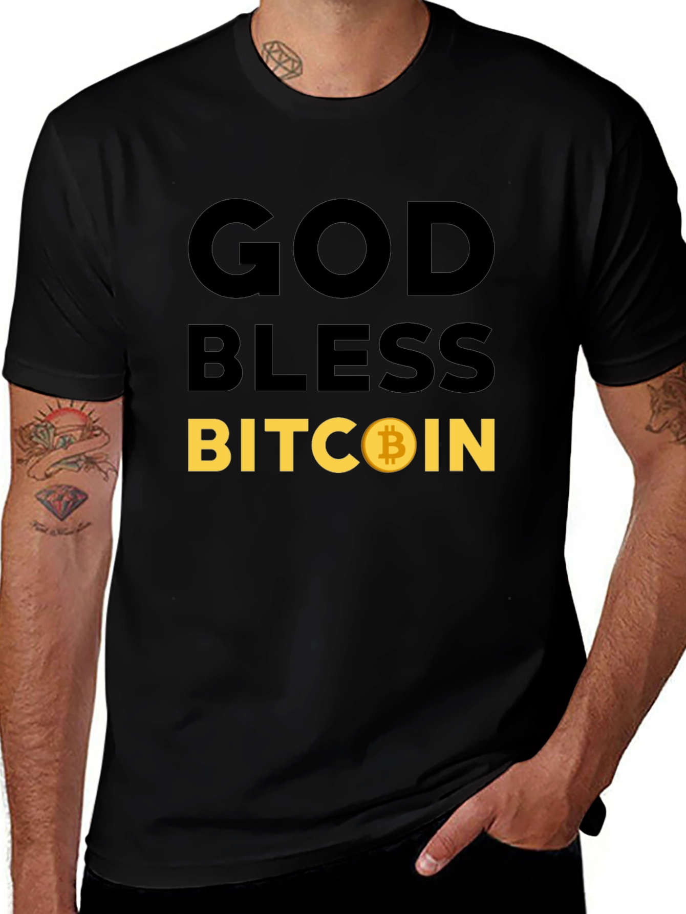 God Bless Bitcoin T-Shirt Crypto HODL Tee