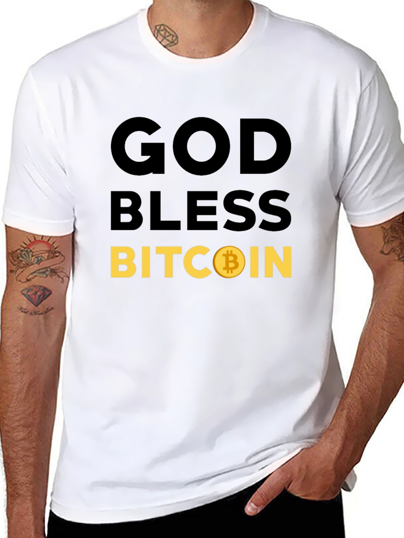 God Bless Bitcoin T-Shirt Crypto HODL Tee