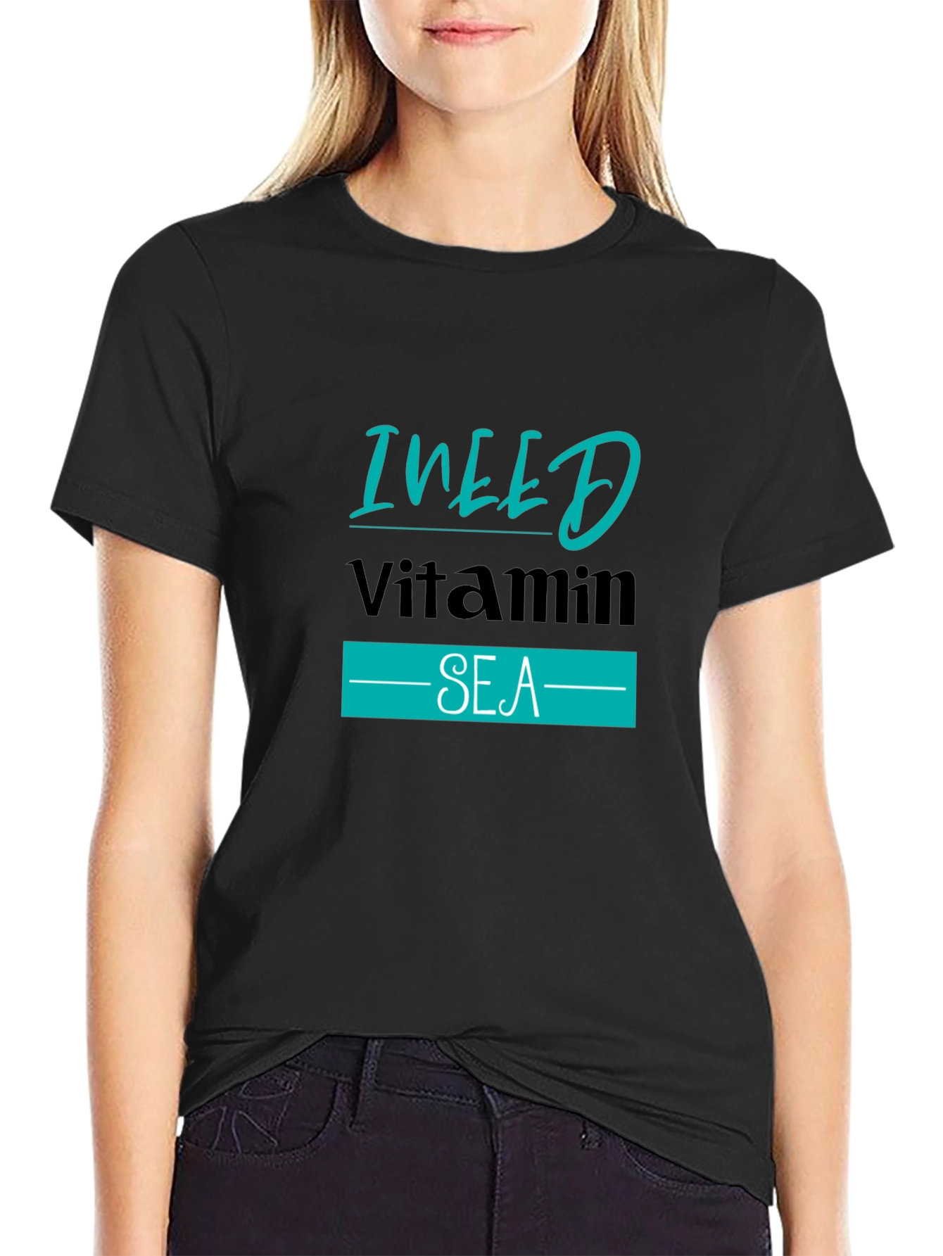 I NEED Vitamin SEA Black T-Shirt