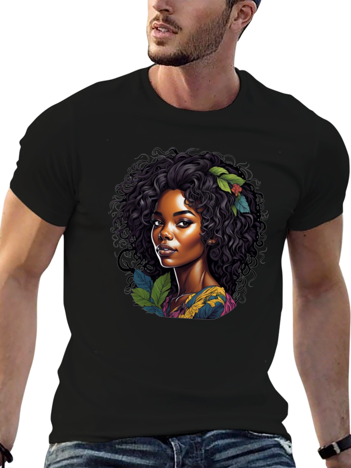 Botanical Beauty Graphic Tee - Black