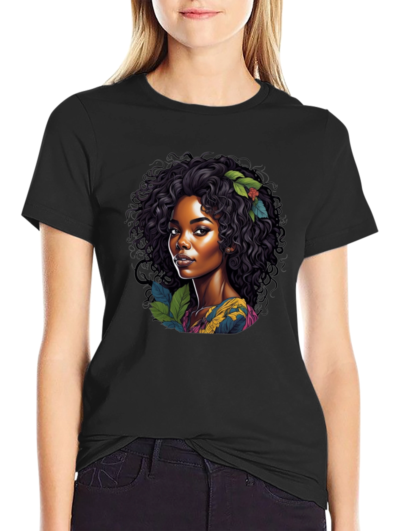 Botanical Beauty Graphic Tee - Black
