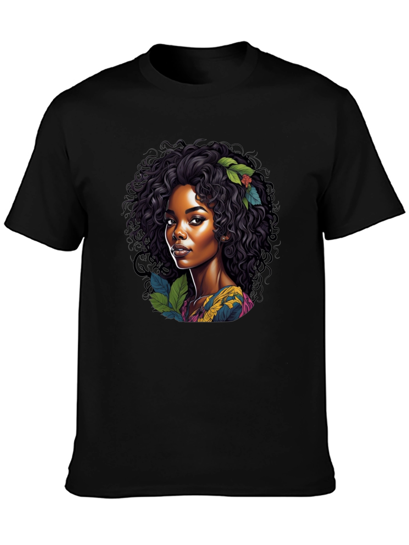 Botanical Beauty Graphic Tee - Black