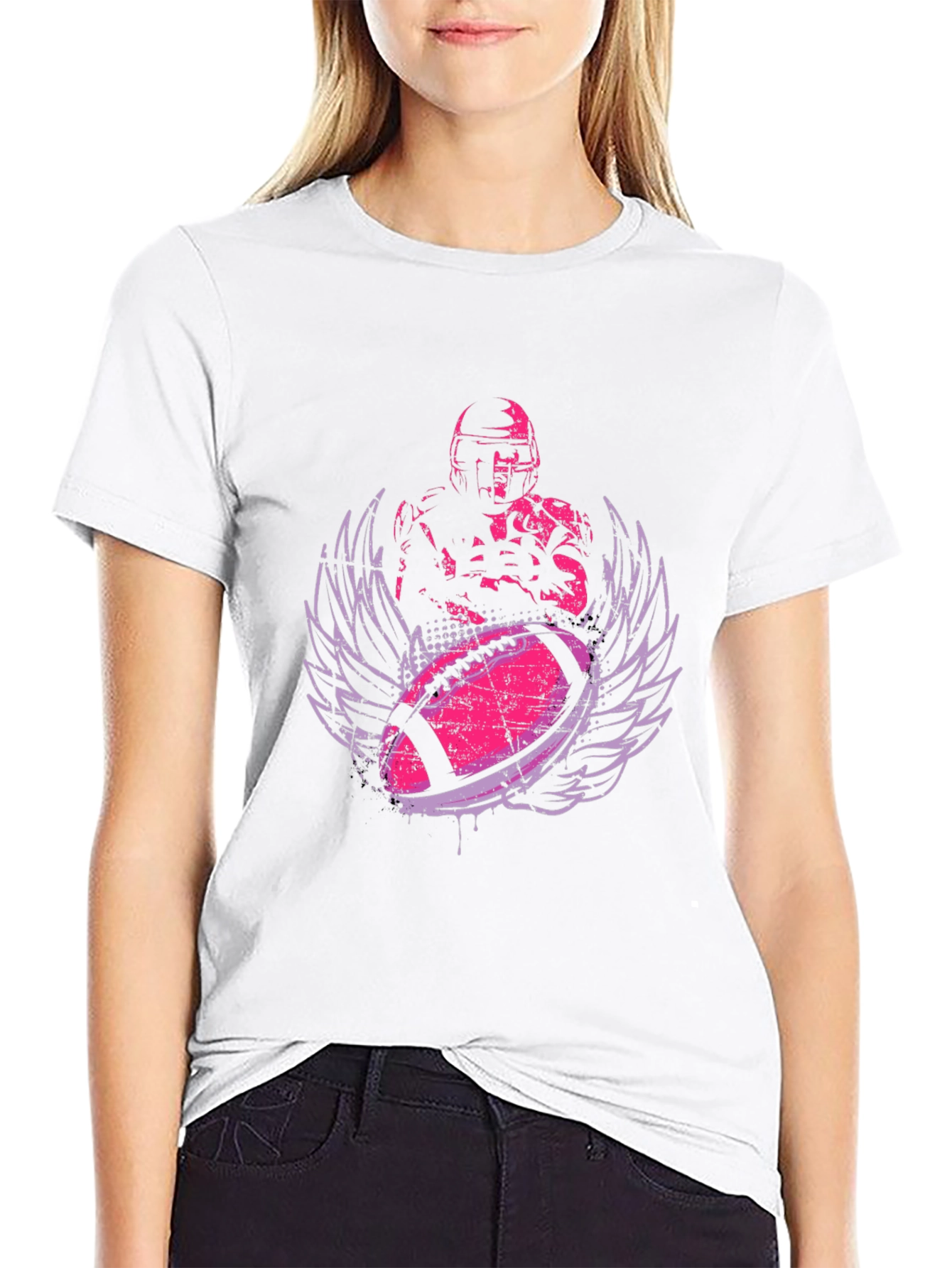 Football Player Graphic Tee - Stylish Sportswear