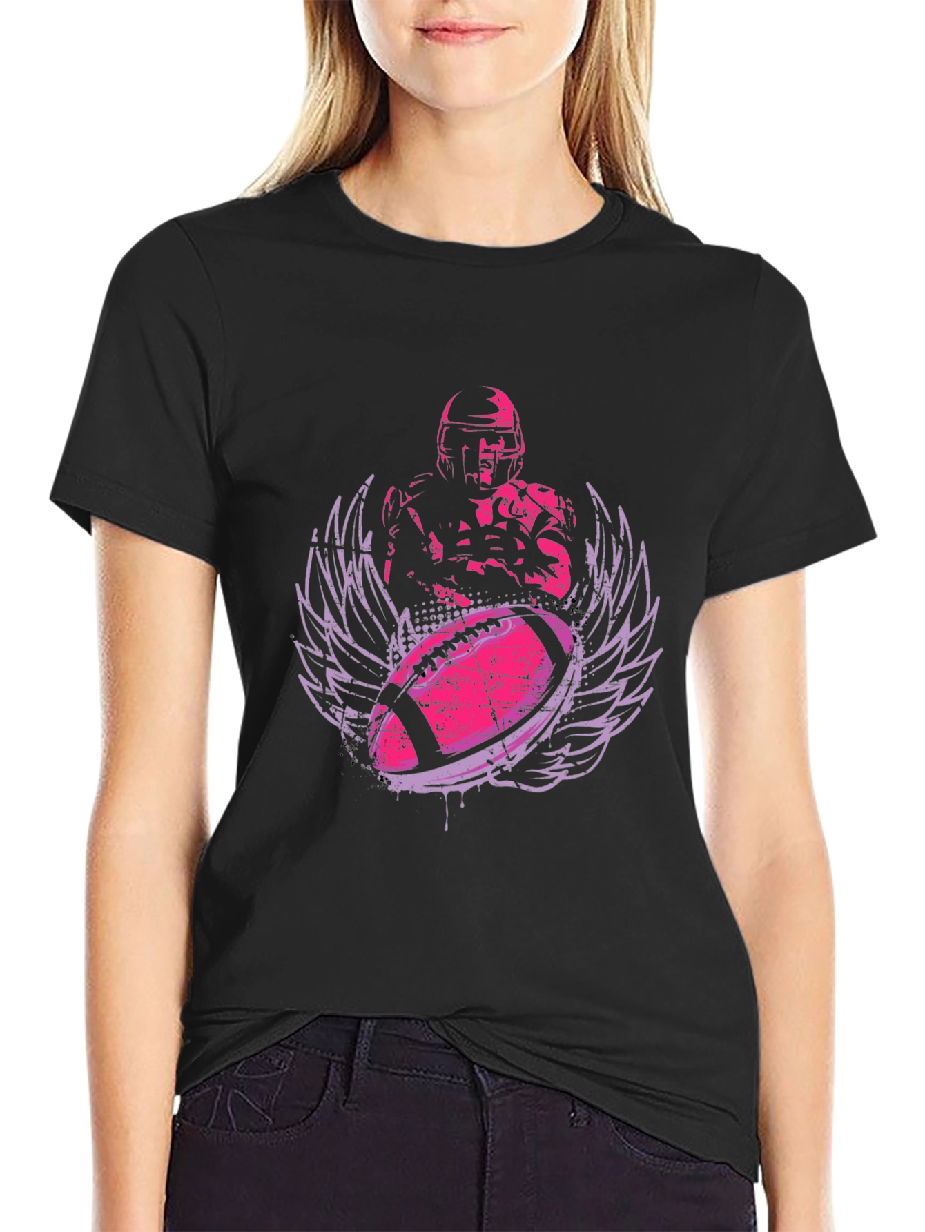 Football Player Graphic Tee - Stylish Sportswear
