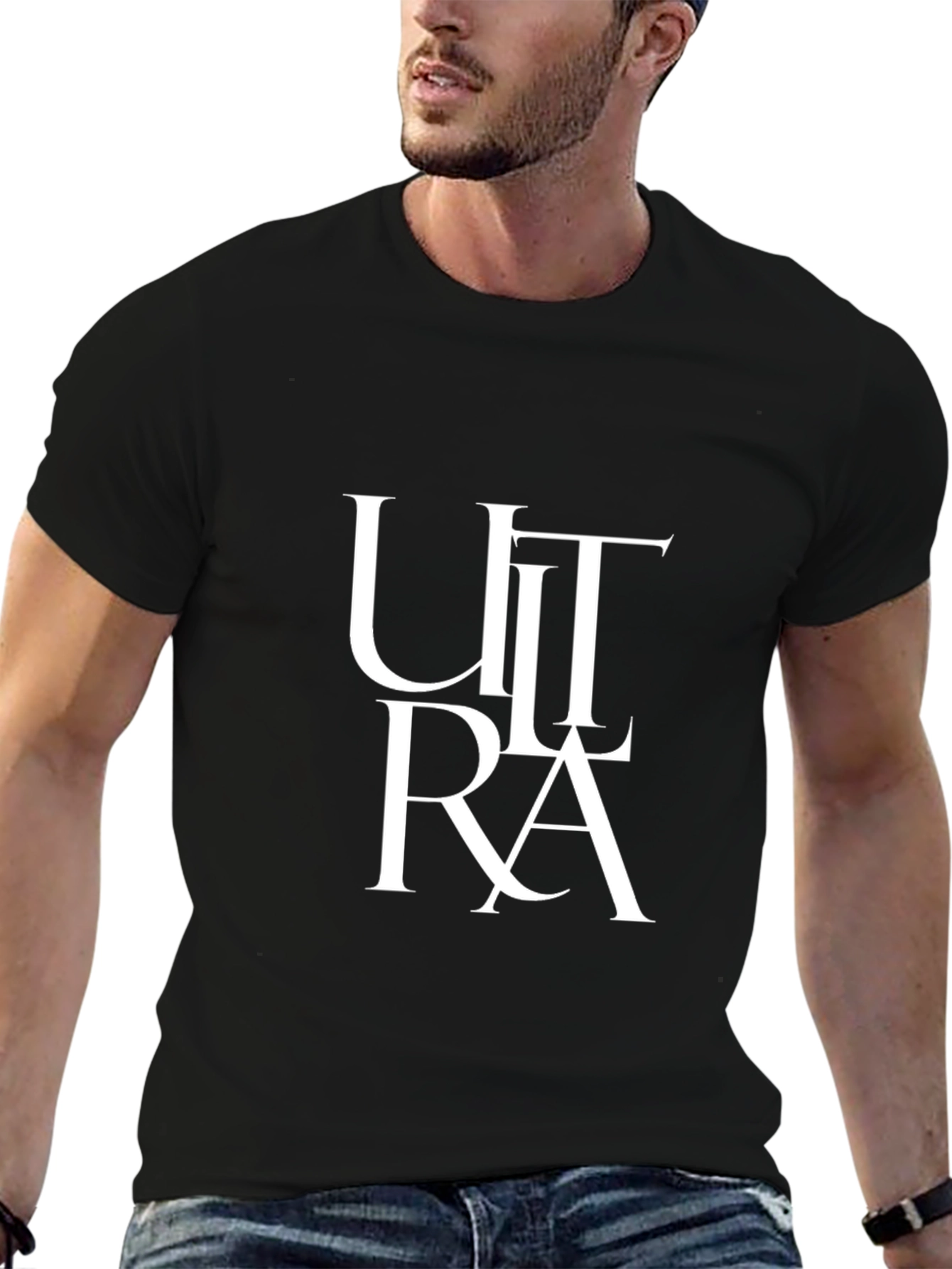 Ultra Graphic Tee - Black Cotton T-Shirt
