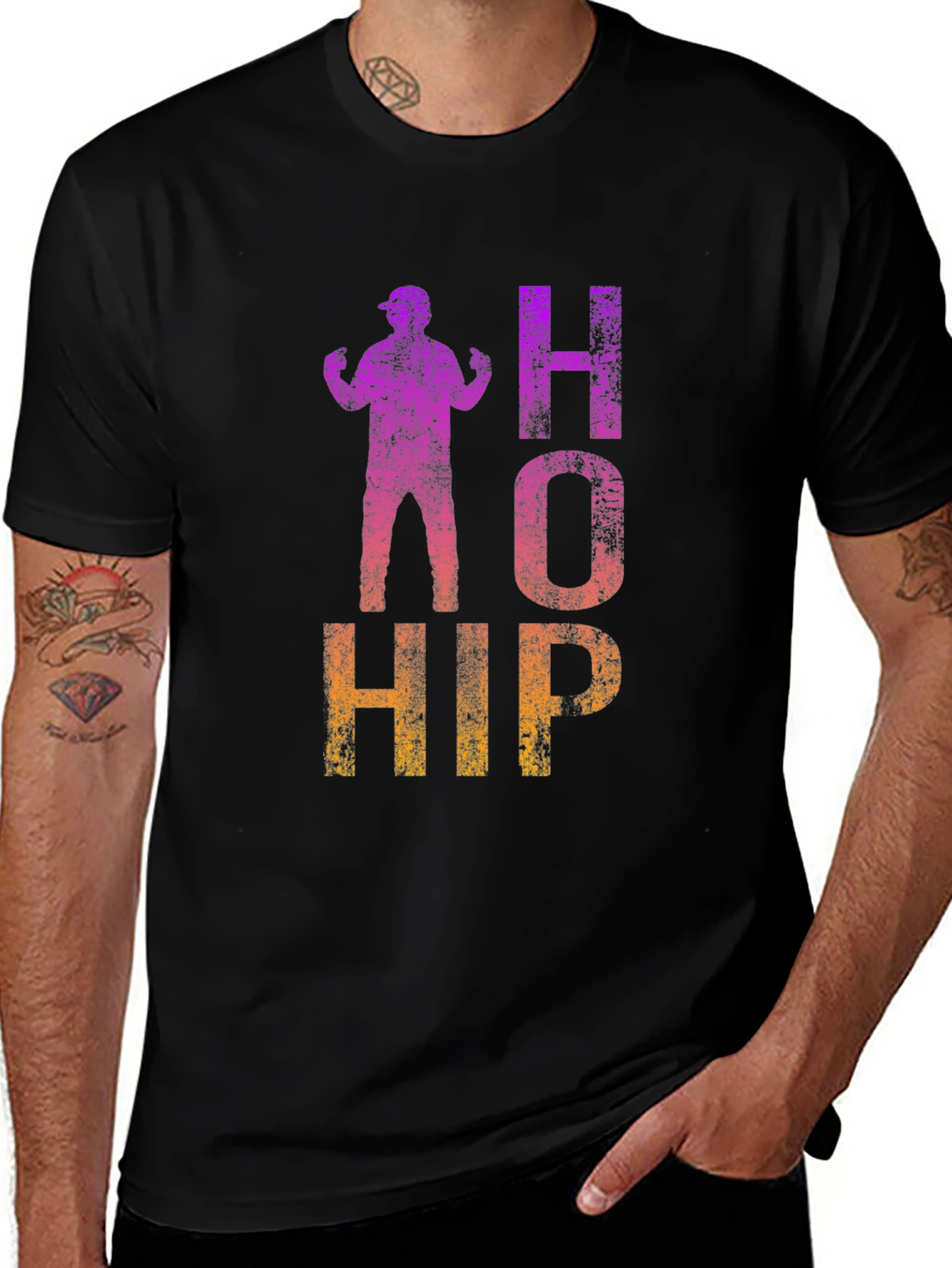 Retro HOHIP Graphic Tee - Black
