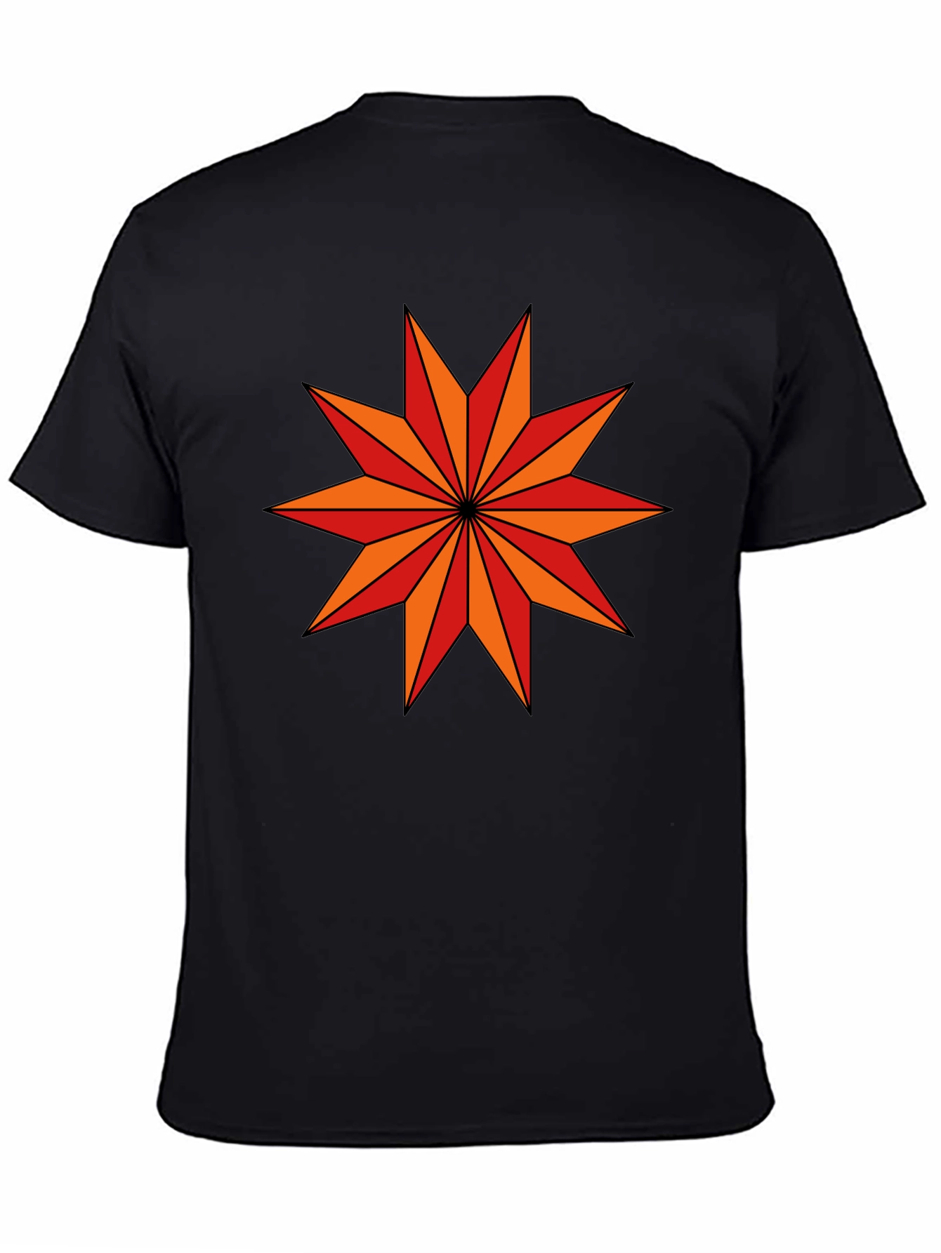Geometric Star Graphic Black T-Shirt