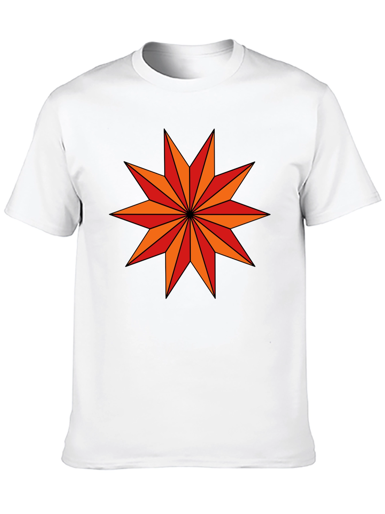 Geometric Star Graphic Black T-Shirt