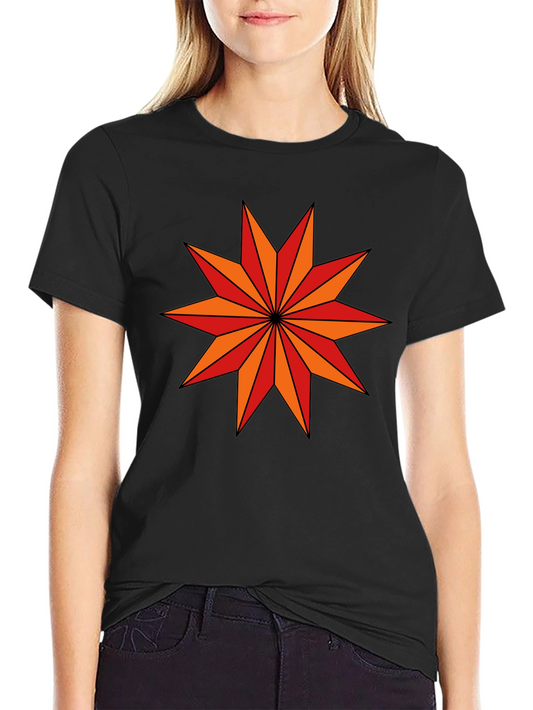 Geometric Star Graphic Black T-Shirt