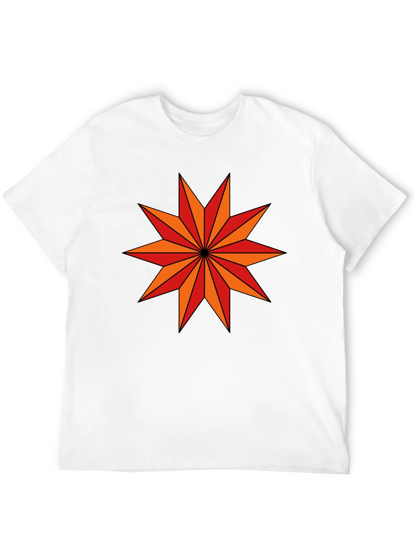 Geometric Star Graphic Black T-Shirt