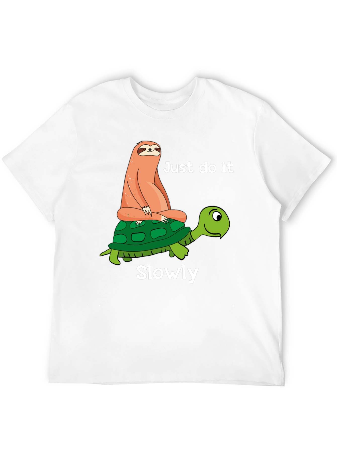 Sloth Riding Turtle T-Shirt - Just Do It Slowly