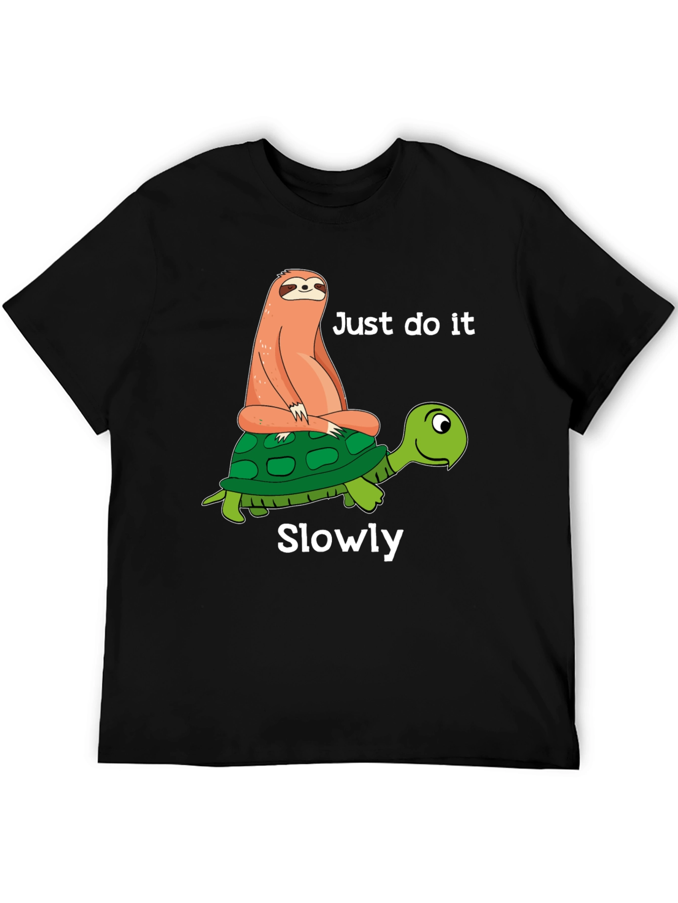 Sloth Riding Turtle T-Shirt - Just Do It Slowly