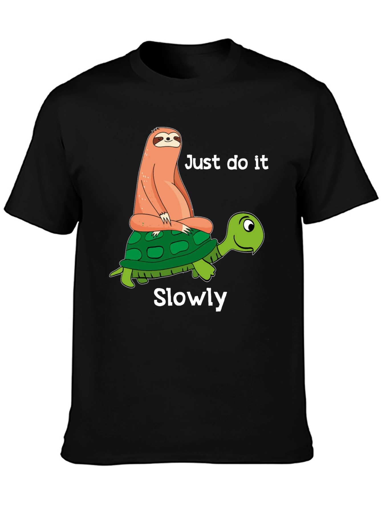 Sloth Riding Turtle T-Shirt - Just Do It Slowly