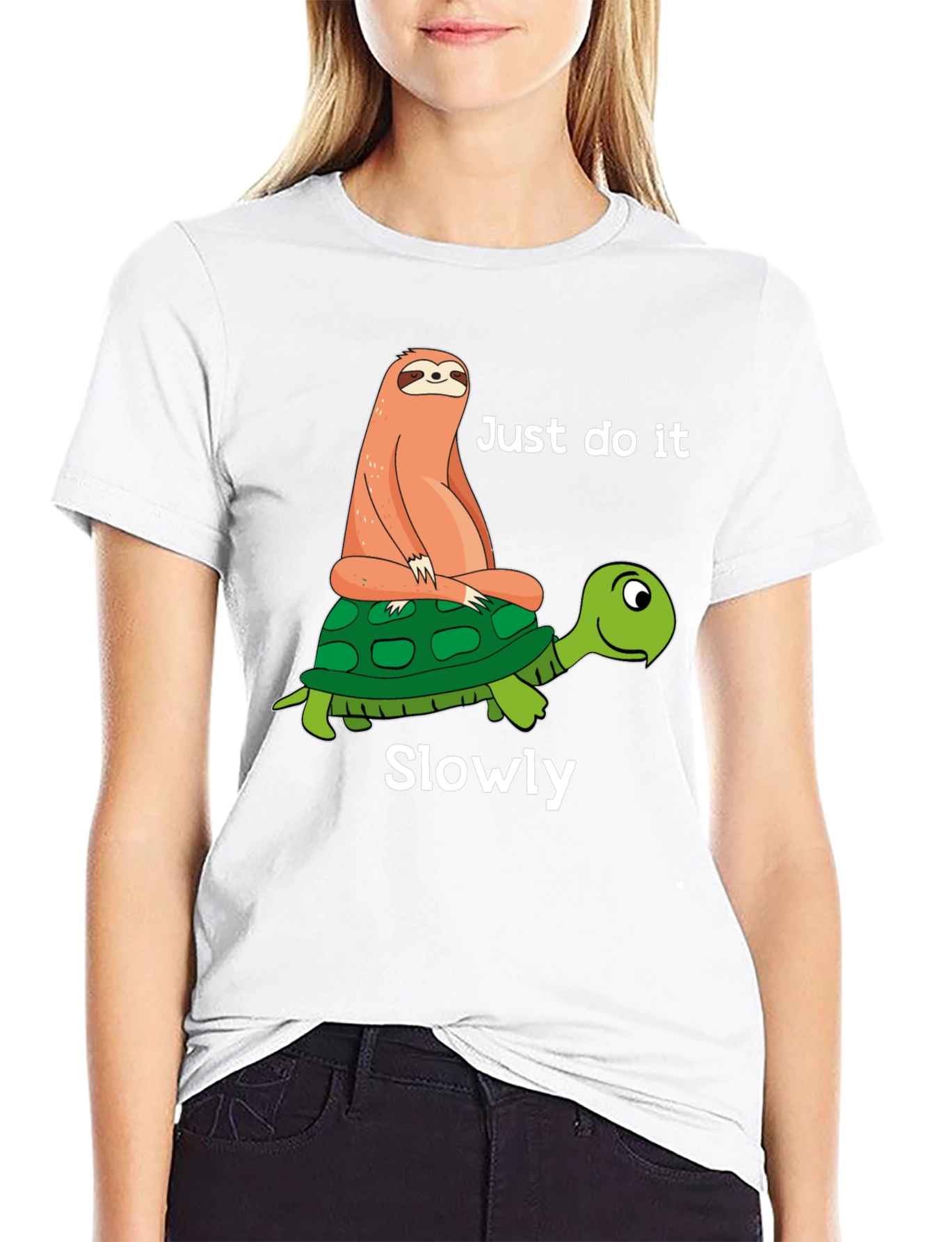 Sloth Riding Turtle T-Shirt - Just Do It Slowly