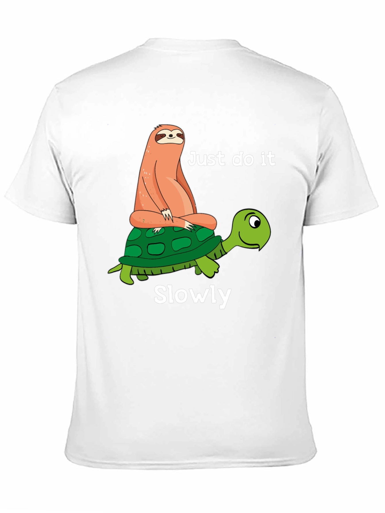 Sloth Riding Turtle T-Shirt - Just Do It Slowly
