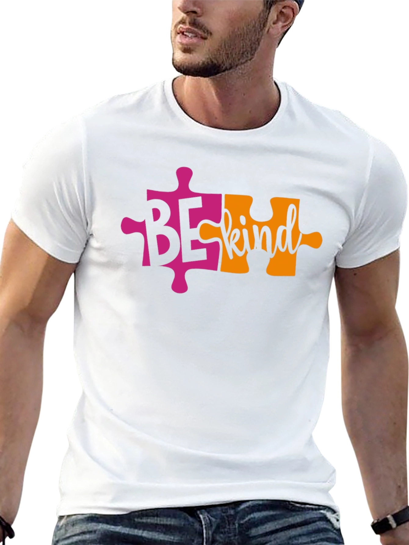 Be Kind Puzzle Piece T-Shirt - Autism Awareness