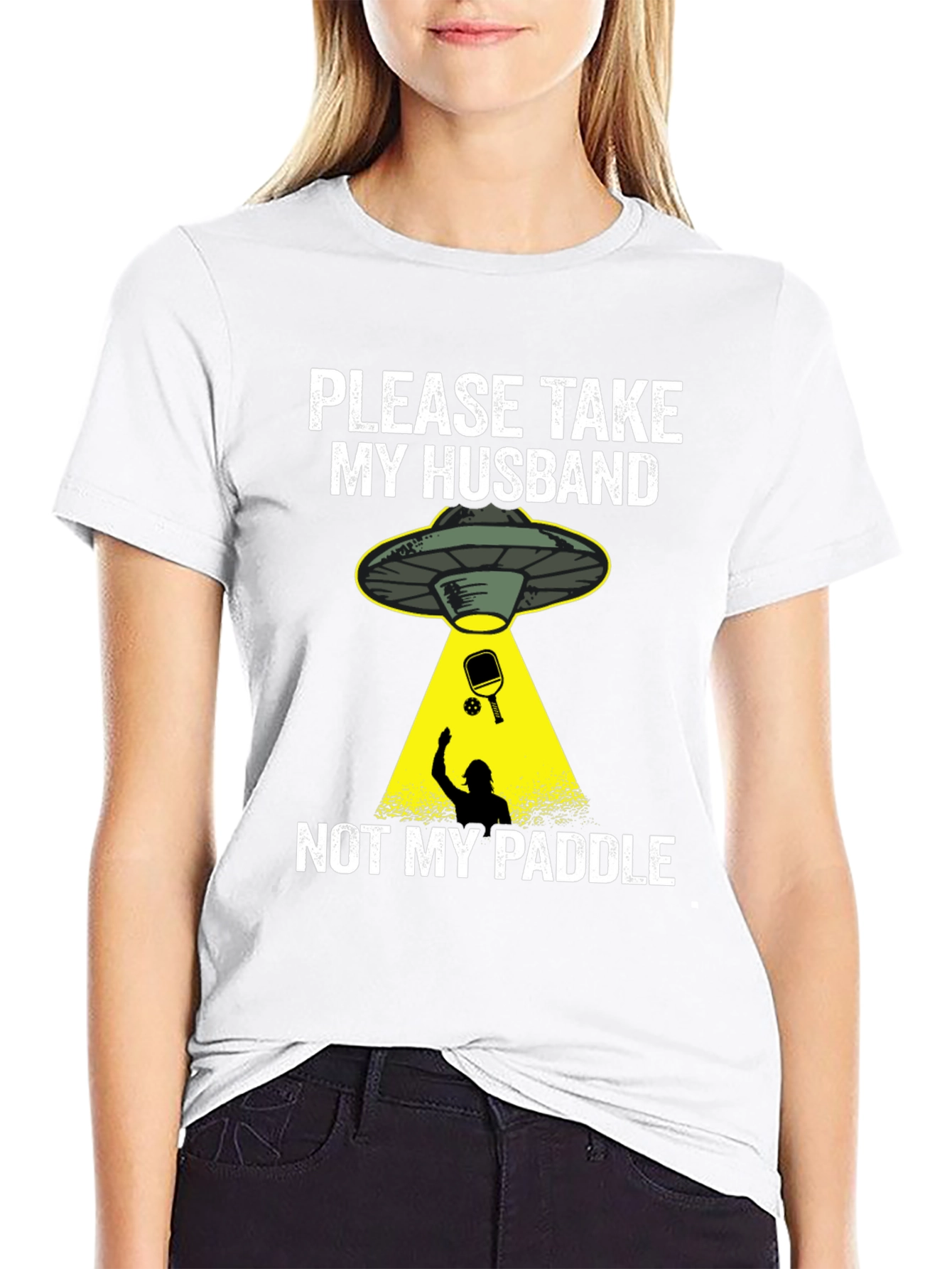 Funny Alien Abduction Husband Paddle T-Shirt