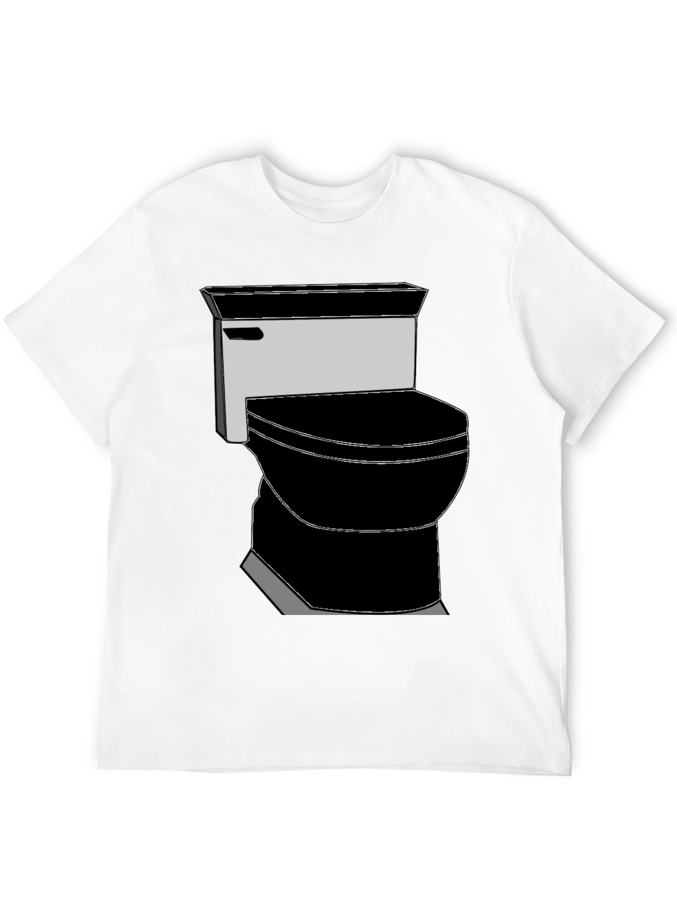 Toilet Graphic Tee - Black Cotton T-Shirt