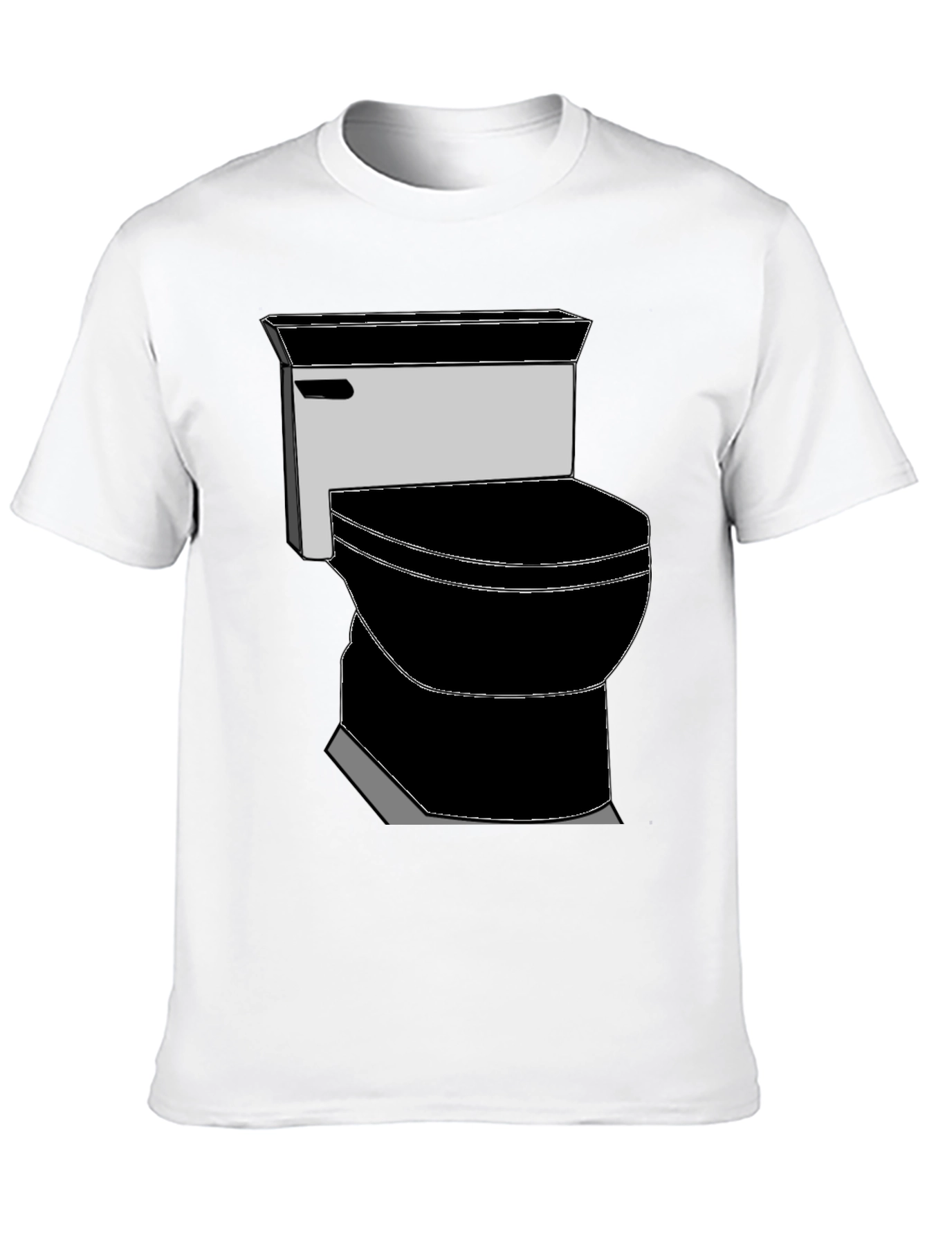 Toilet Graphic Tee - Black Cotton T-Shirt