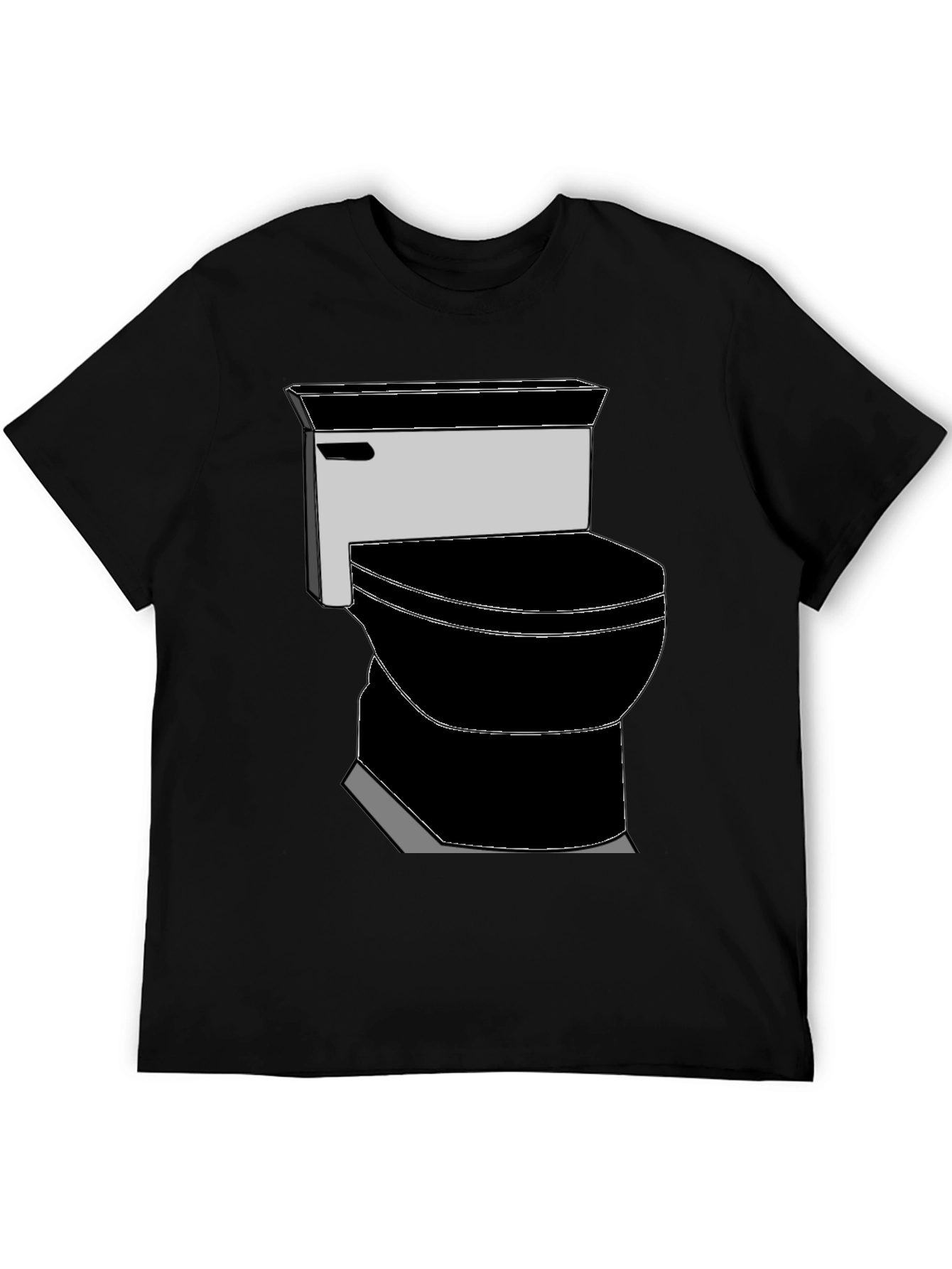 Toilet Graphic Tee - Black Cotton T-Shirt