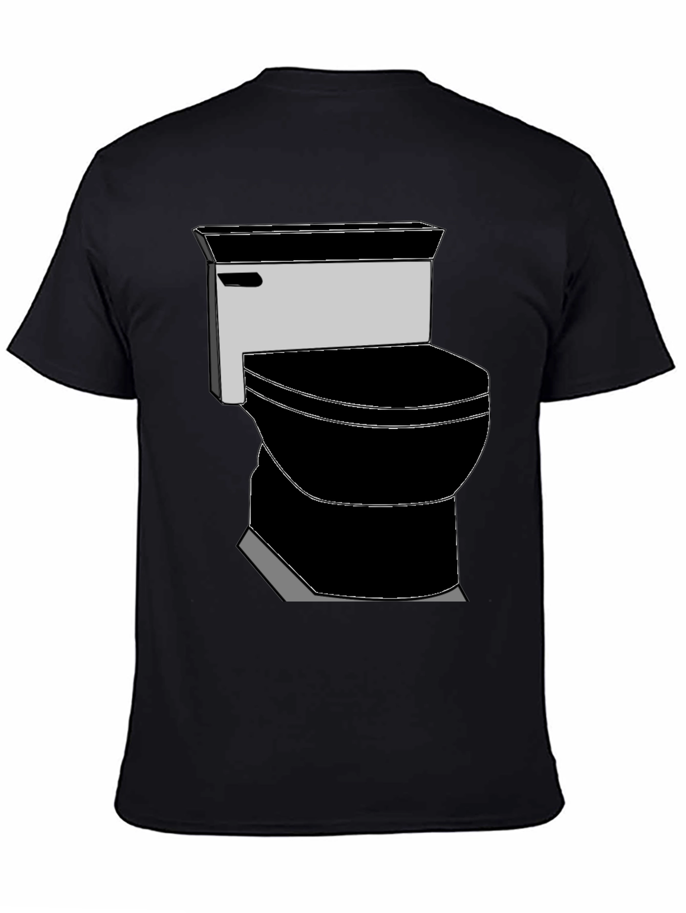 Toilet Graphic Tee - Black Cotton T-Shirt
