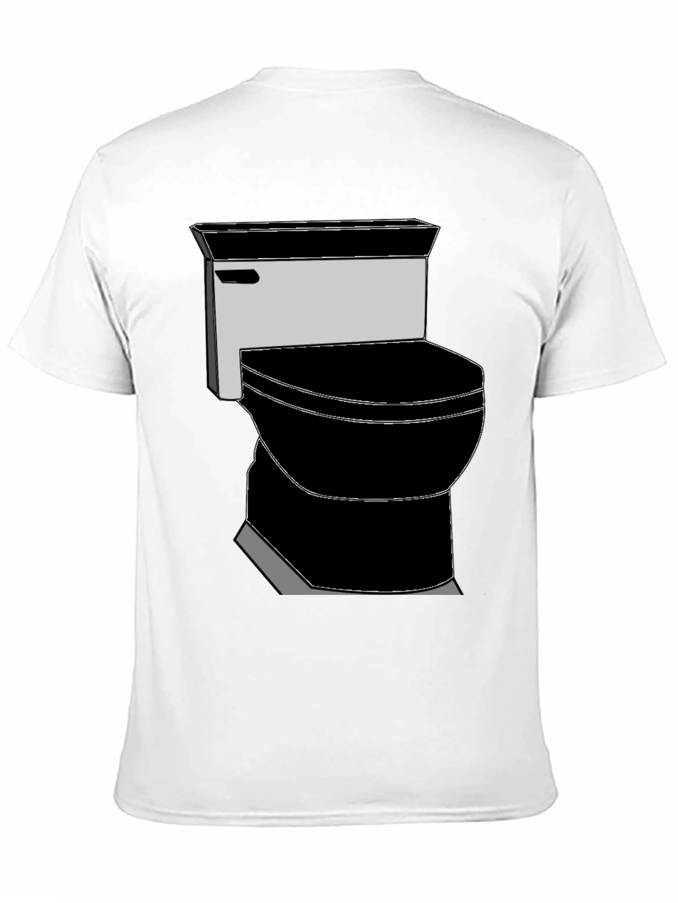 Toilet Graphic Tee - Black Cotton T-Shirt