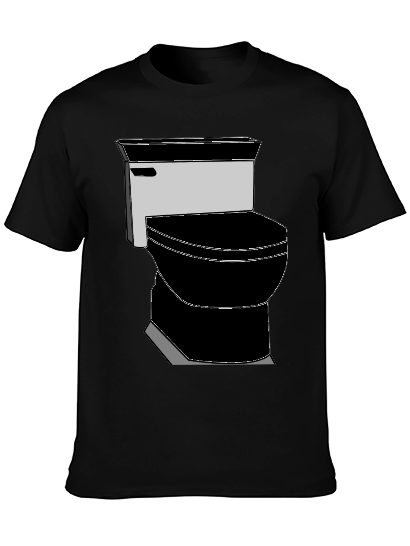 Toilet Graphic Tee - Black Cotton T-Shirt