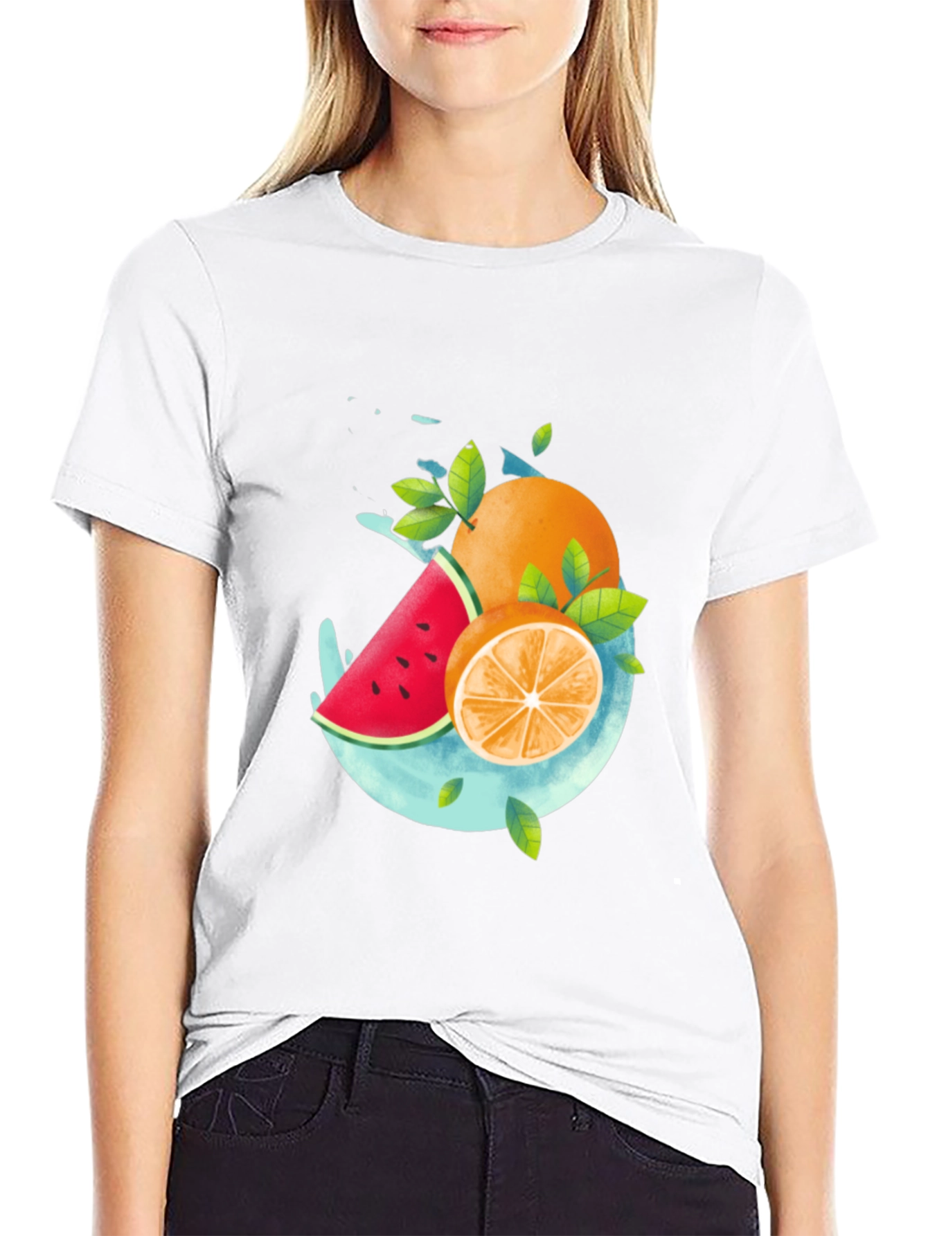 Fruit Splash Graphic T-Shirt - Stylish Summer Apparel