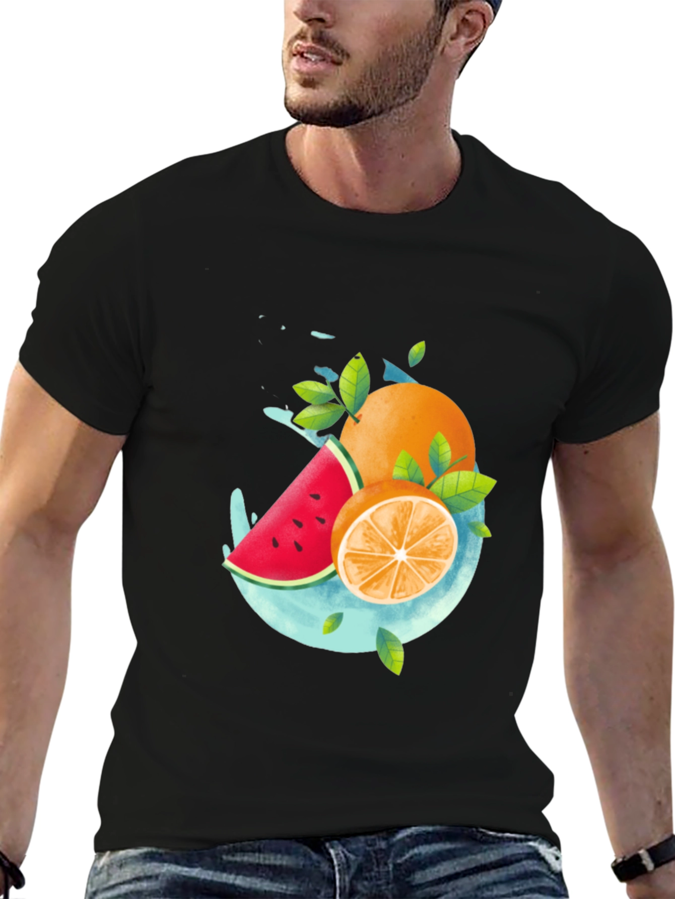 Fruit Splash Graphic T-Shirt - Stylish Summer Apparel