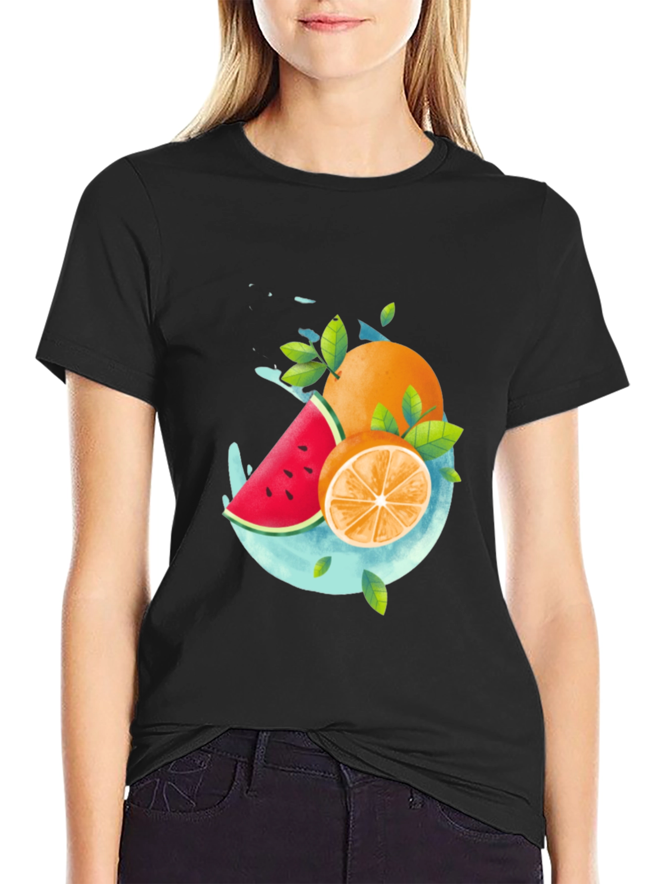 Fruit Splash Graphic T-Shirt - Stylish Summer Apparel