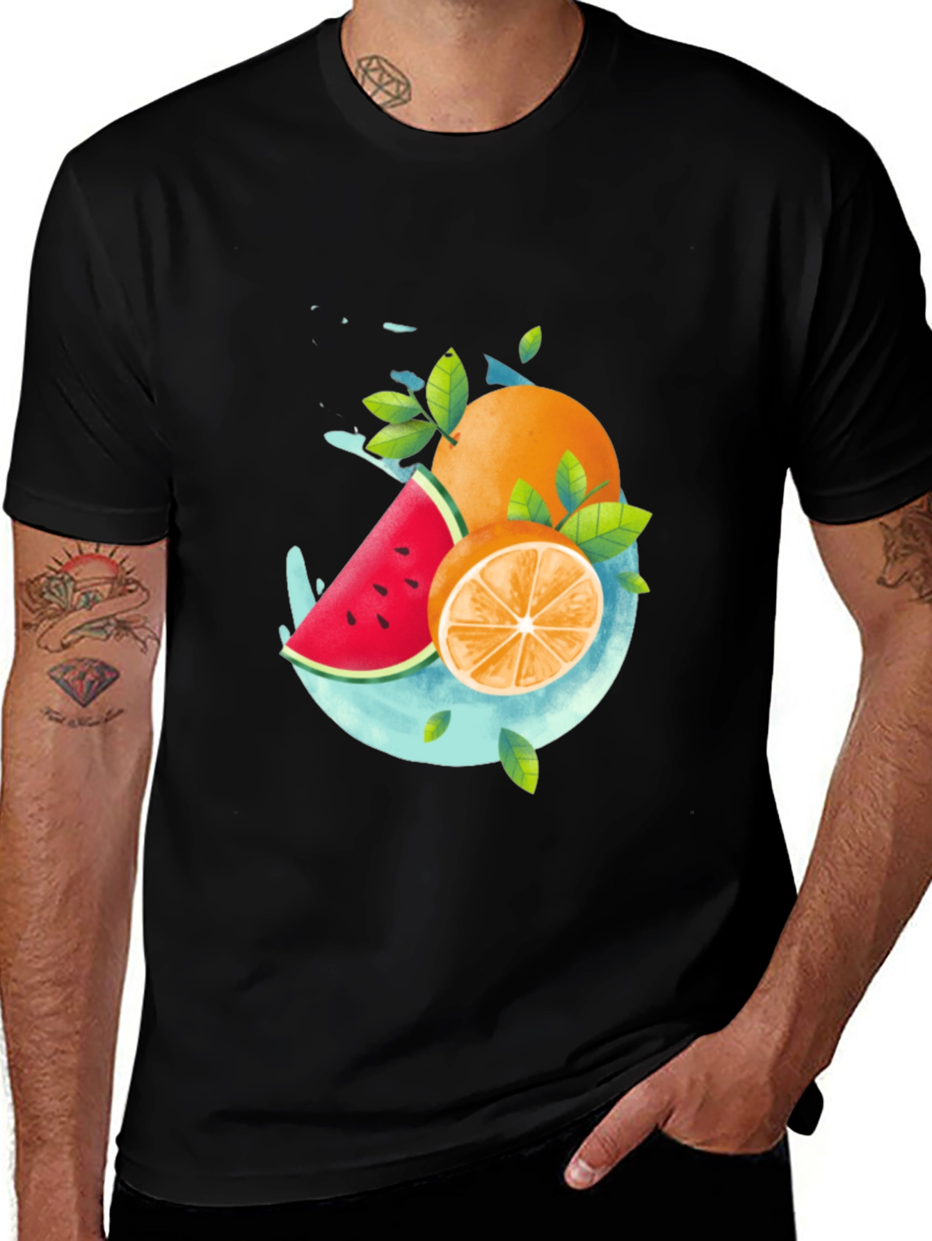 Fruit Splash Graphic T-Shirt - Stylish Summer Apparel