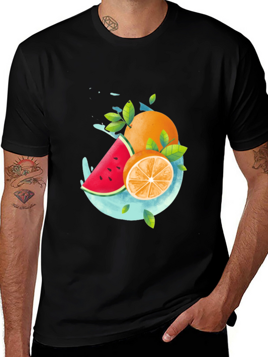 Fruit Splash Graphic T-Shirt - Stylish Summer Apparel