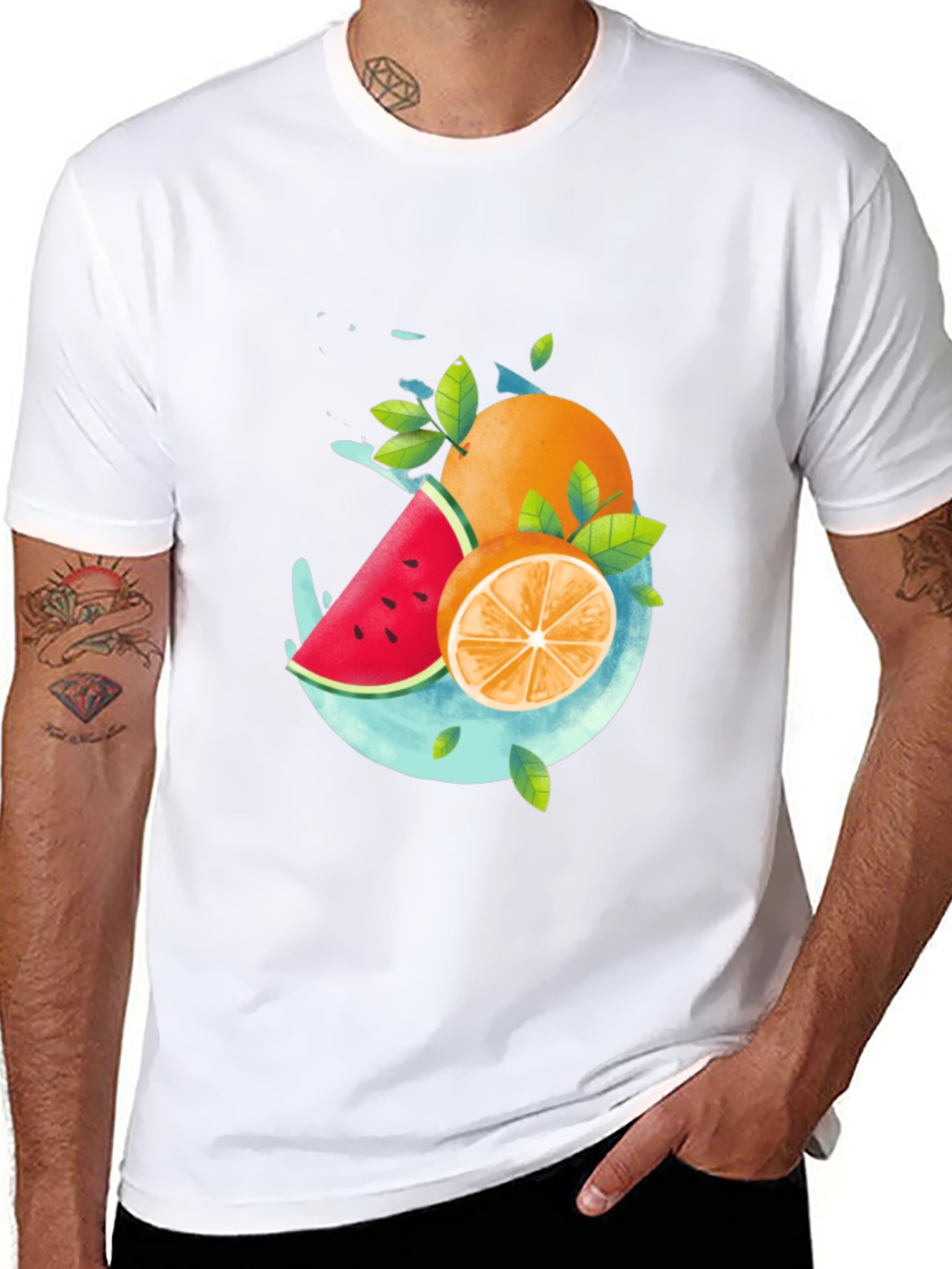 Fruit Splash Graphic T-Shirt - Stylish Summer Apparel