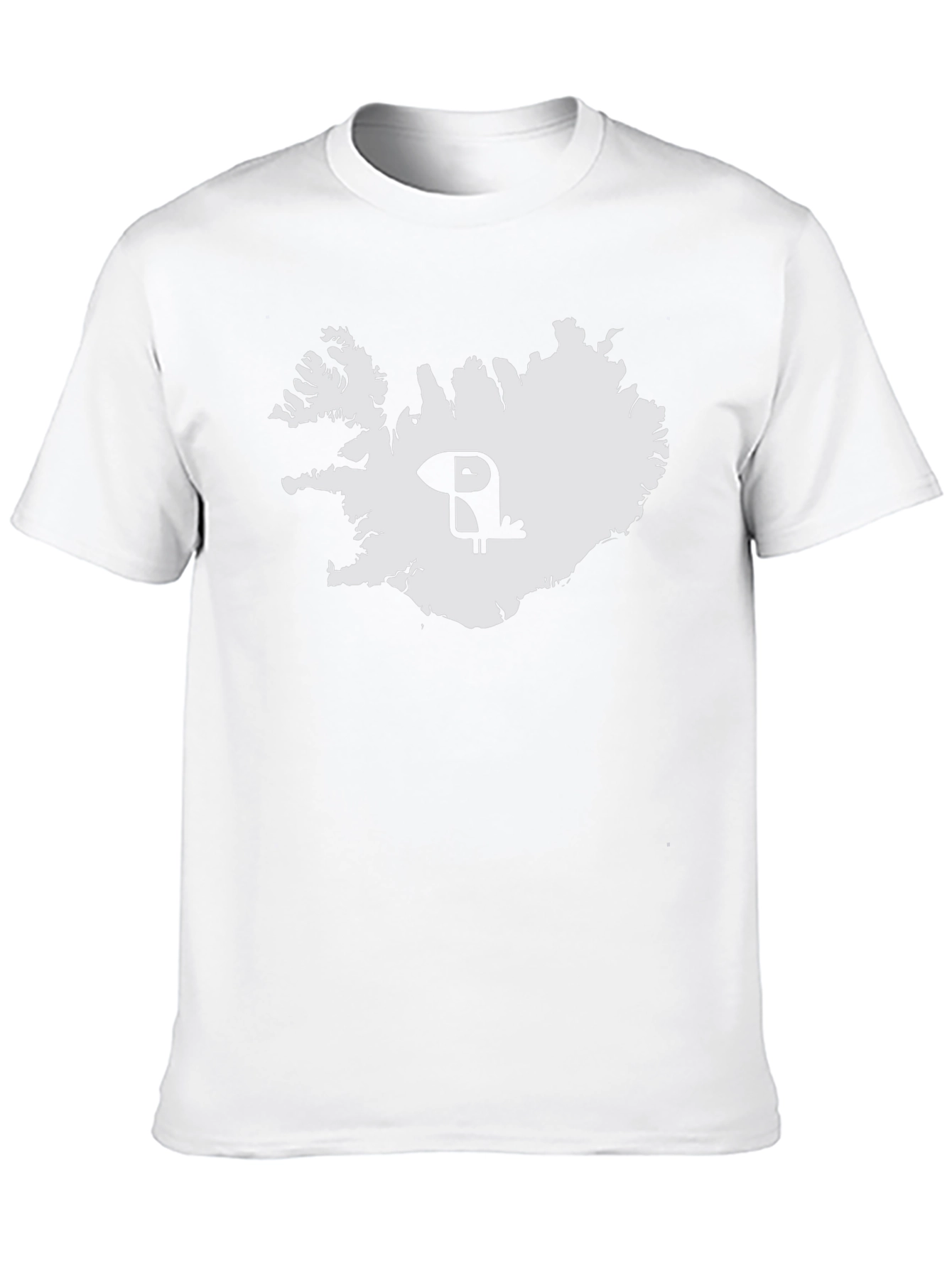 Iceland Puffin Map Tee - Black Cotton Graphic T-Shirt