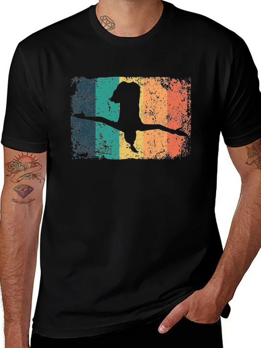Retro Dog Silhouette T-Shirt - Vintage Style Tee