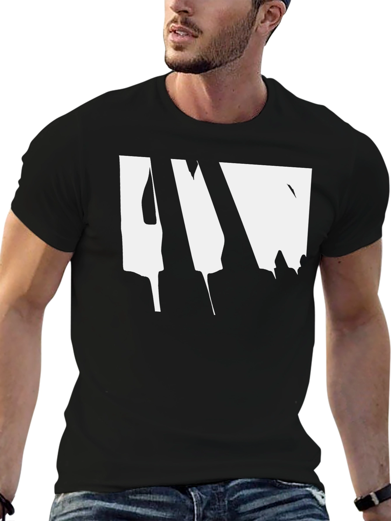 Abstract Drip Graphic Black T-Shirt