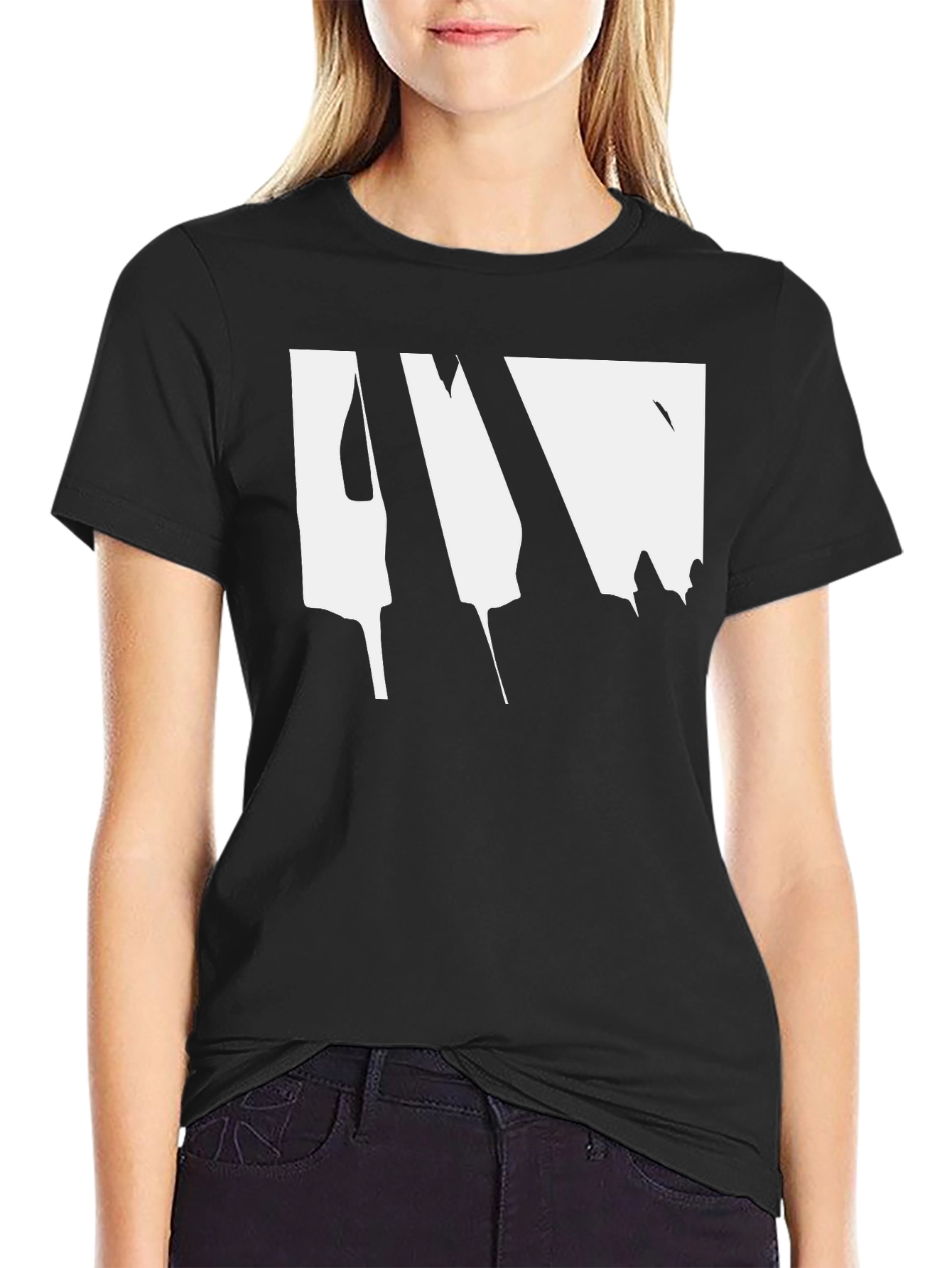Abstract Drip Graphic Black T-Shirt