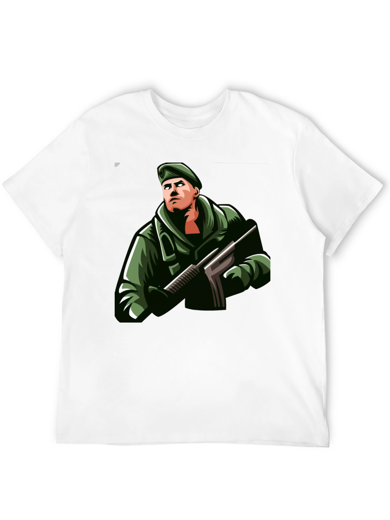 Soldier Graphic Print Black T-Shirt