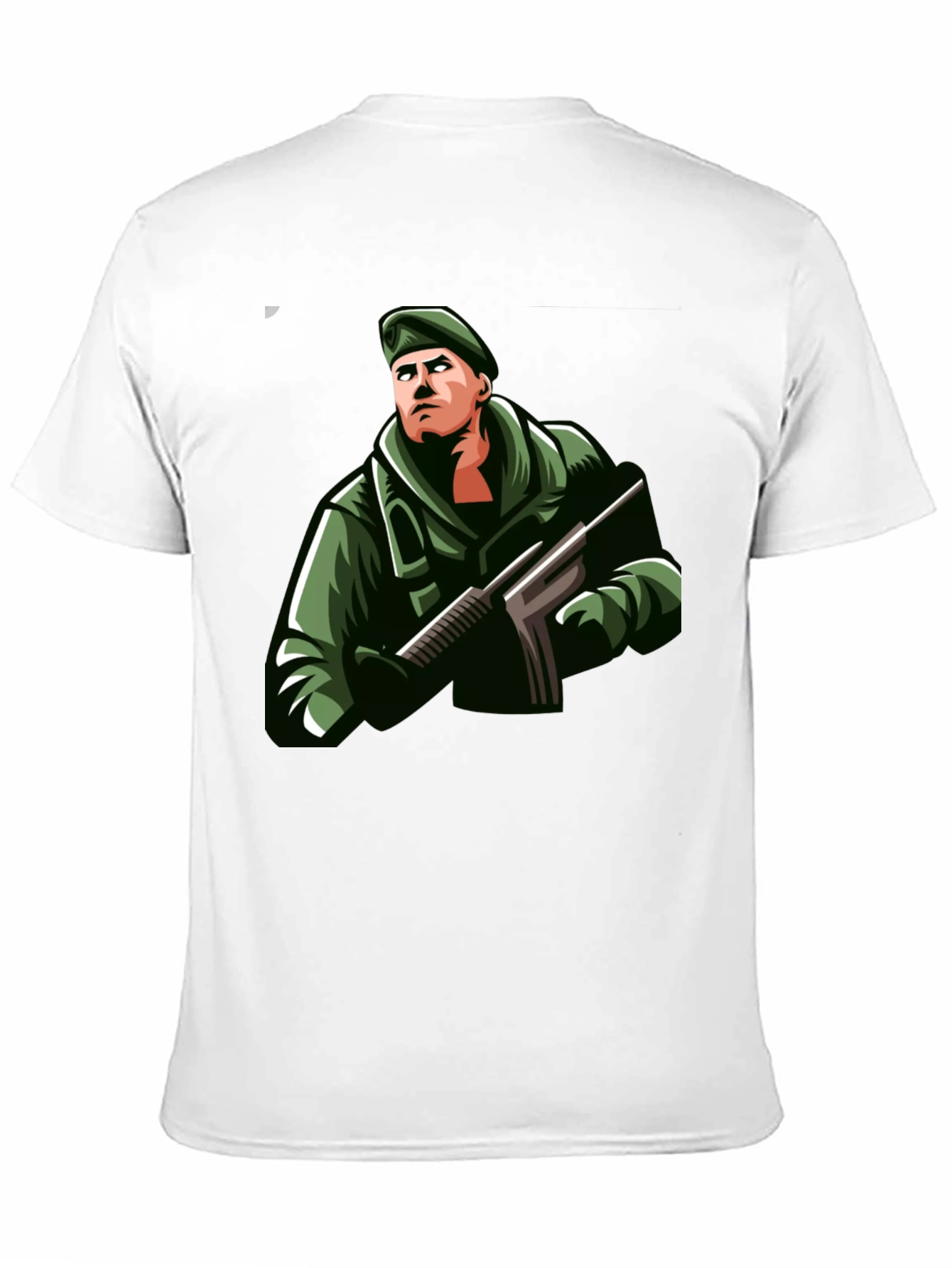 Soldier Graphic Print Black T-Shirt