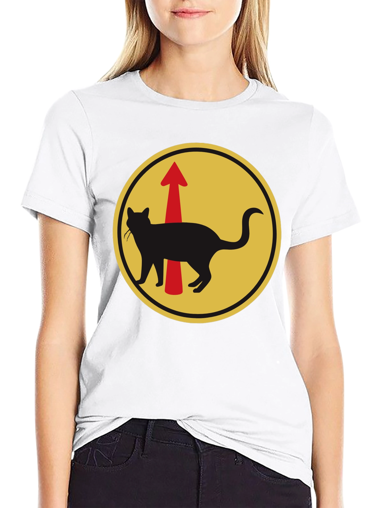 Cat Arrow T-Shirt - Black Unique Design