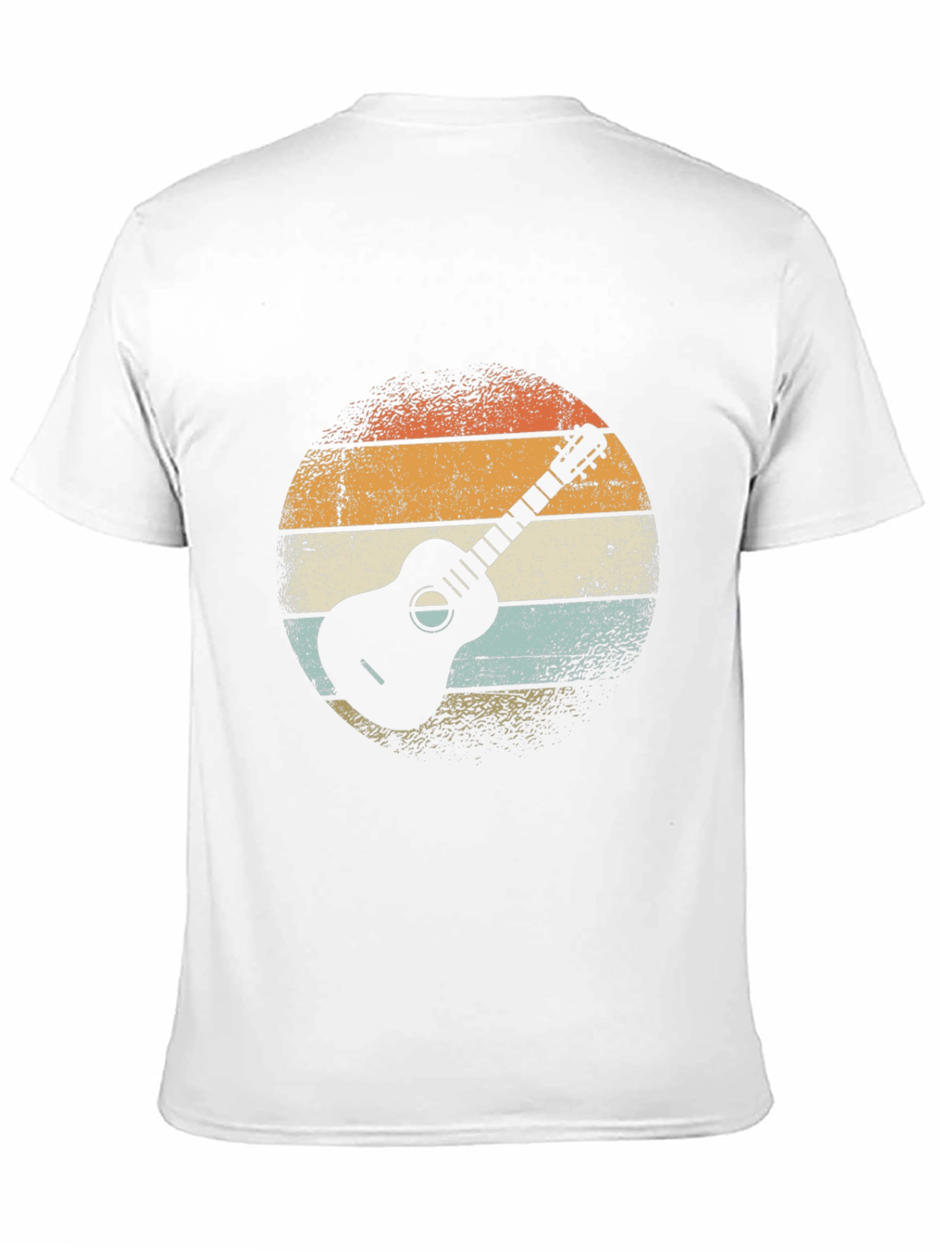 Retro Guitar Graphic Tee - Black Cotton T-Shirt